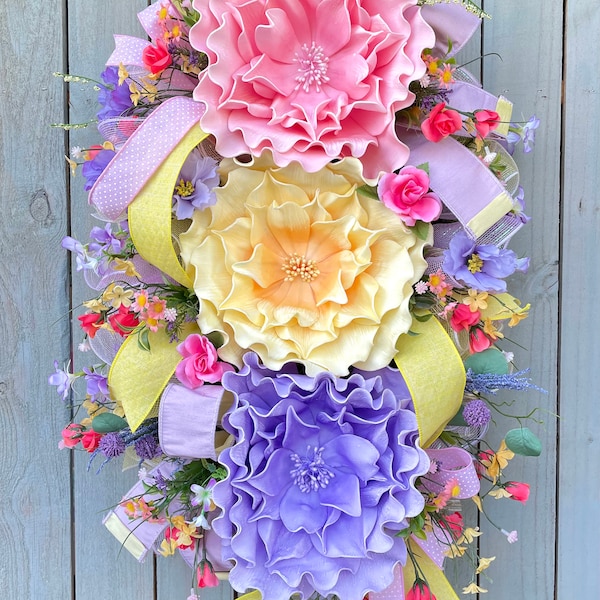 Pastel Floral Wreath Etsy