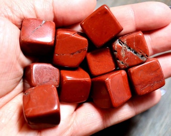 Small Red Jasper Cubes, Crystal Cube, Crystal Tumble, Tumbled Stones, American Seller, Fast Shipping!