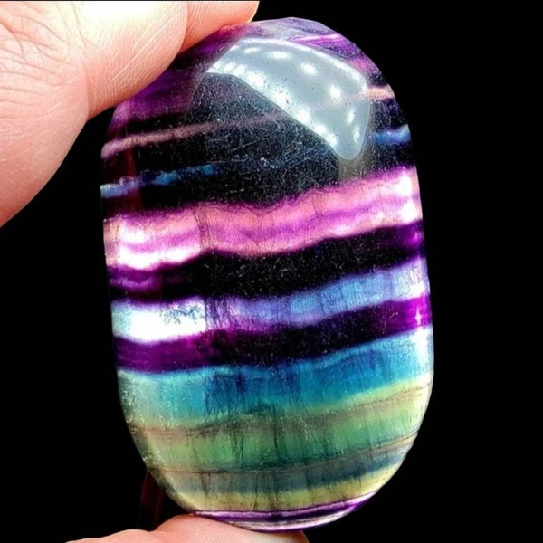 Rainbow Fluorite Palm Stones, American Seller, Fast Shipping!