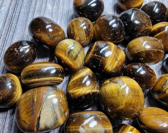 Golden Tiger Eye Tumbles, Yellow Tiger Eye, Healing Stones,  American Seller, Fast Shipping!