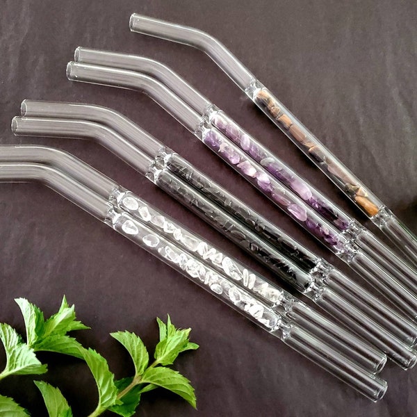 Assorted Crystal Glass Straws - American Seller - Fast Shipping!