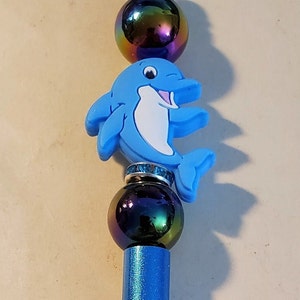 Niedliche Perlen Delfin Metall Kugelschreiber