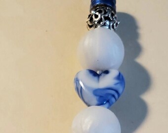 Beaded Heart Metal Pen