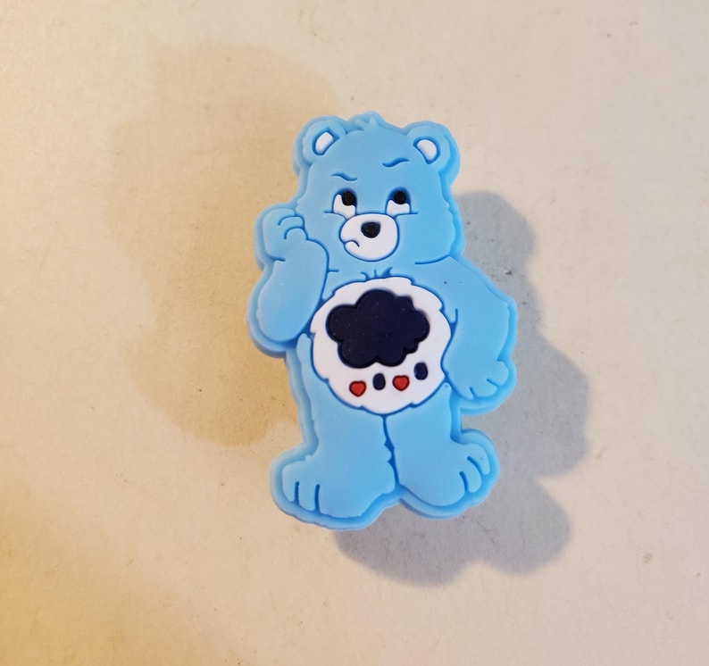 Cartoon Tummy Bear Themed Silicone Shoe Charms Blue