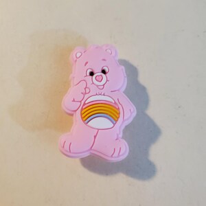 Cartoon Tummy Bear Themed Silicone Shoe Charms Light Pink