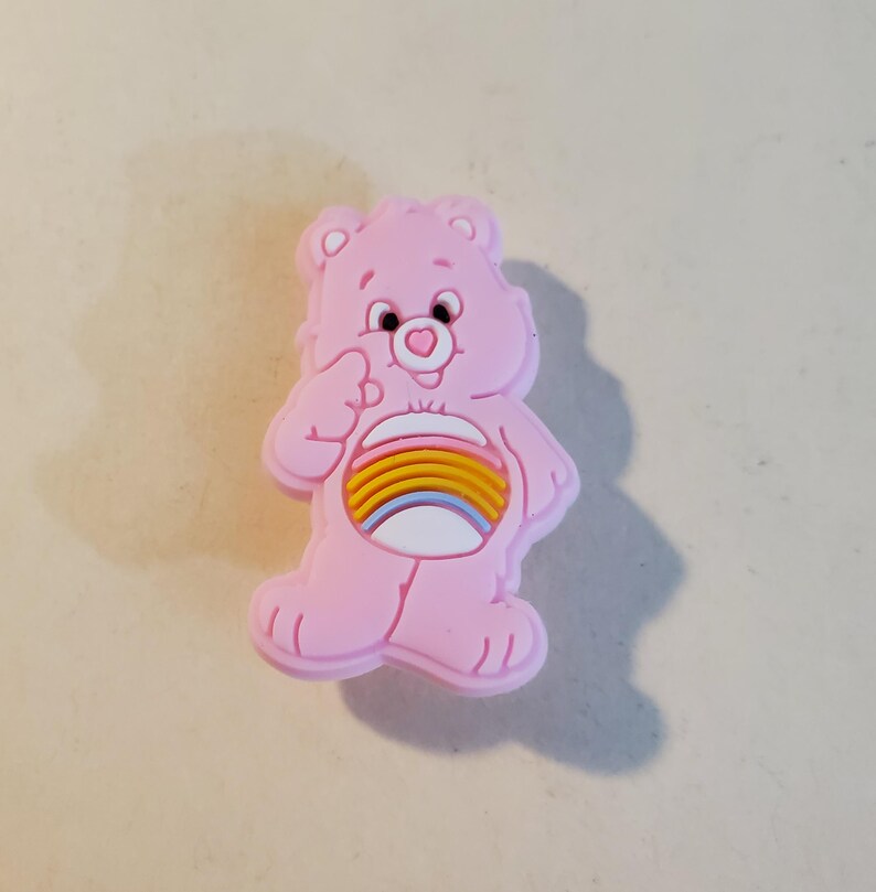 Cartoon Tummy Bear Themed Silicone Shoe Charms Light Pink