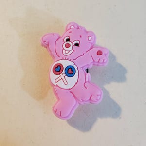 Cartoon Tummy Bear Themed Silicone Shoe Charms Pink