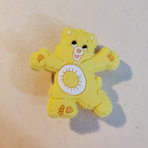 Cartoon Tummy Bear Themed Silicone Shoe Charms Yellow