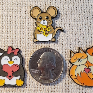 Cute Animal Love Enameled Needle Minders