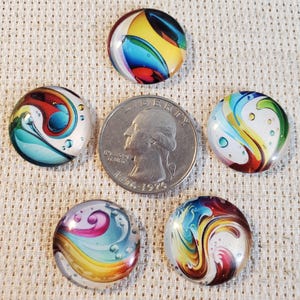 Button-Style Rainbow Wave Shoe Charms