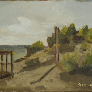 Dipinto ad olio originale di paesaggio - Plein Air - 6x8 - Dune cordate