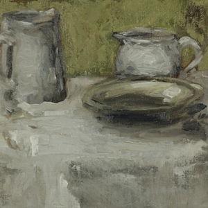 Original Still Life Oil Painting - 9x12 Oil on Panel - Tea Party