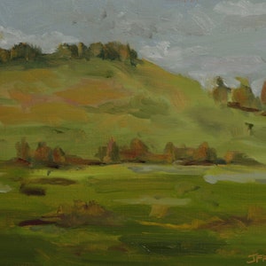 Original Landscape Oil Painting - 6x9 Oil on Panel - The Hilltop