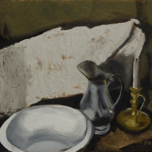 Original Still Life Oil Painting - 8x10 Oil on Panel - Go Wash Up