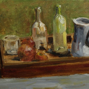 Original Still Life Oil Painting - 12x17-5/8 Oil on Panel - Lunch V2