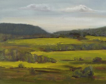 Original Landscape Oil Painting - 11x14 Oil on Panel - Fields