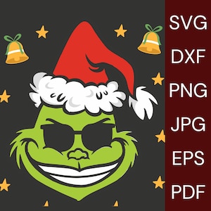 Grinch Face SVG, Png & Dxf | Grinch Hand SVG | 5 Layers Grinch Image, Cutting Image, Cut File,