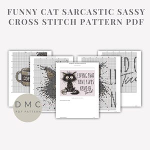 Snarky cross stitch pattern funny sarcastic cat cross stitch pdf instant download cat embroidery design funny sarcasm home decor gift