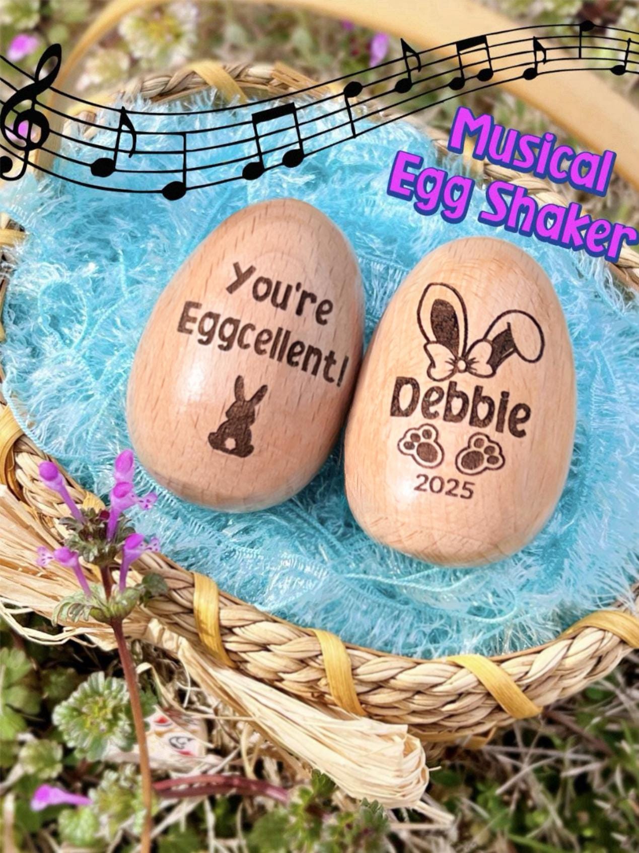 Musical Shaker Eggs Personalized Wooden Easter Egg Shaker