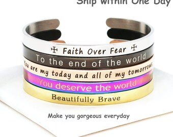 Galactic Personalize Customized Bracelet for Women Men Engrave Motivate Birthday Bridesmaid Inspiration Mother Wedding Gift Bangle Jewelry