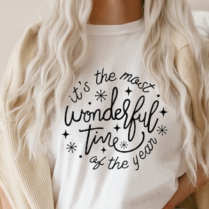 Es ist die schönste Zeit des Jahres SVG, Weihnachtszeichen Vektor, Hand gezeichnete Buchstabe PNG, Winter Schneeflocke Schnittdateien Digital Download