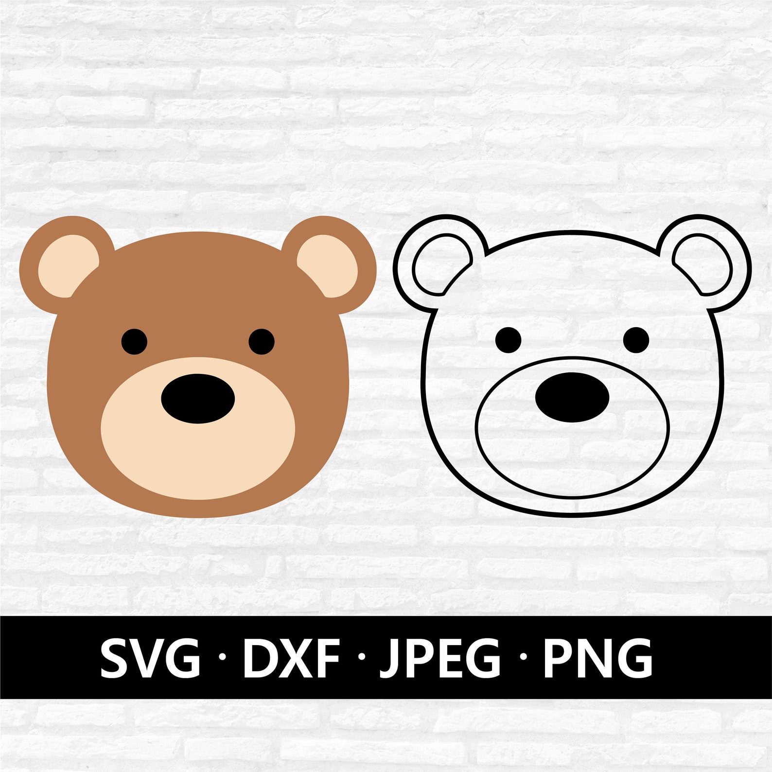 Teddybär Gesicht SVG Süßer Bär SVG. Baby Bär SVG Baby Shower | Etsy