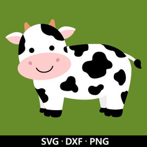 Vaca SVG, Vetor de Vaca Bebê, Clip Art de Vaca, Vaca Bonita de Desenho Animado, Decoração de Animal de Berçário, Vaca Bonita PNG, Arquivos de Corte de Animais de Fazenda Download Digital