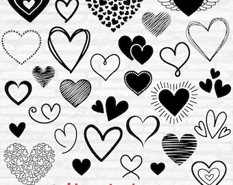 Herz SVG Bundle: Handgezeichnete Valentine Cut Files (Digitaler Download)