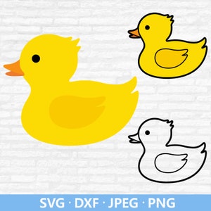 Ente SVG, süße Baby Ente SVG Schneidedatei, gelbe Ente SVG, Ente Umriss Clipart, Baby-Dusche-Deco SVG, Ente Schnittdateien digitaler Download