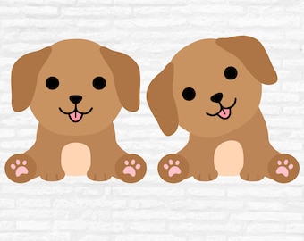 Puppy Vector Clipart, Nursery Animals Dog Layered Cut files (Digital Download)