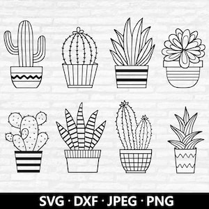 Bundle svg cactus, cactus svg, svg de plantes succulentes, des cliparts cactus, cactus couper fichier, svg de plantes d'intérieur, svg de feuille, plantes coupées fichiers en téléchargement numérique