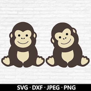 Cute Gorilla SVG, Safari animals Svg, Kids Gorilla shirt PNG, Baby Shower svg, Gorilla Clipart, Gorilla Layered cut files Digital Download