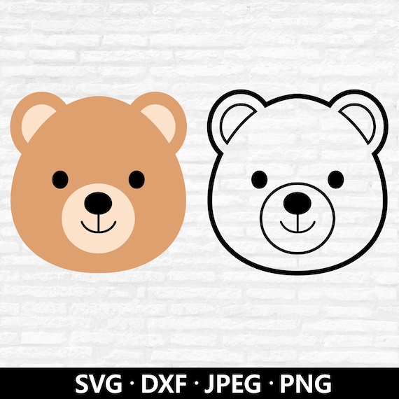 Cute Bear Face SVG, Baby Shower Kids Shirt Png (Digital Download)