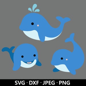 Bundle SVG dauphin, dauphins mignons SVG, Png animal marin, vecteur de l'océan, dauphin DXF, clipart bébé dauphin, baleine coupe fichiers téléchargement numérique
