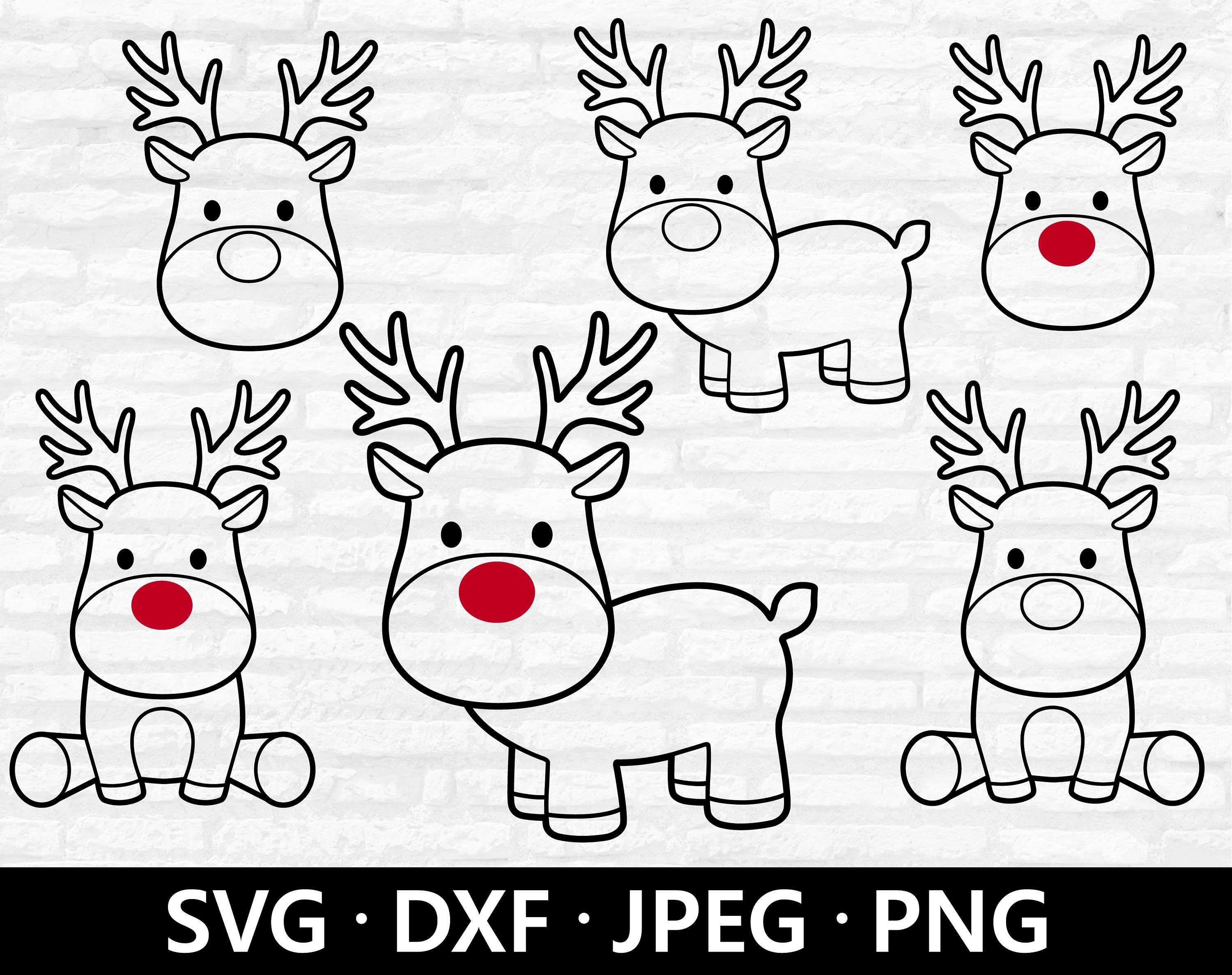 Rudolph Reindeer Clipart Black And White