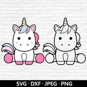 Cute Unicorn SVG, Unicorn SVG, Kids Unicorn Clipart, Unicorn Birthday Svg, Unicorn Vector, Unicorn Cricut cut files Digital Download
