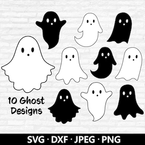 GHOST SVG, Halloween svg, Geister svg, Geist svg Bundle, Geist Clipart, niedlicher Geist geschnitten Dateien, Halloween-Geist Design Clipart Digital Download