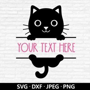 Cat Monogram Svg, Cat Svg, Cat Monogram, Cat Cut File, Cat Clip Art, Kitten Svg, Kitty Monogram Frame Svg Files for Cricut