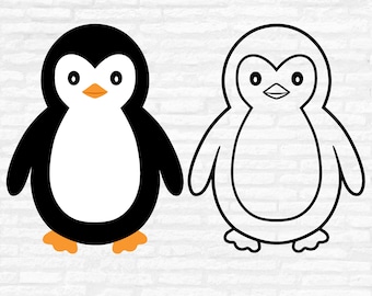 Cute Penguin SVG, Penguin Clip Art, Penguin Clipart, Penguin Cricut, Layered files, Penguin Silhouette, Christmas animals, Cricut cut files