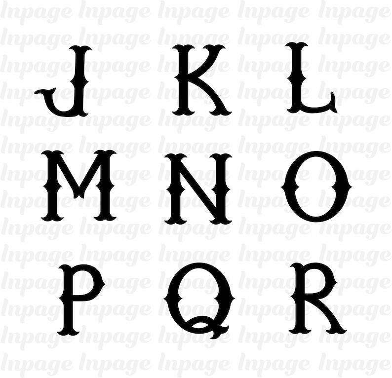 Fishtail Monogram Alphabet SVG: Fancy Letter Cut Files (digital ...