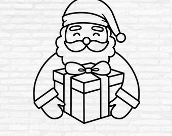 Cute Santa SVG, Santa Claus SVG, Cute Santa Face layered cut file, Santa Clipart, Christmas Xmas Holiday Gift Kid Shirt Silhouette Cricut