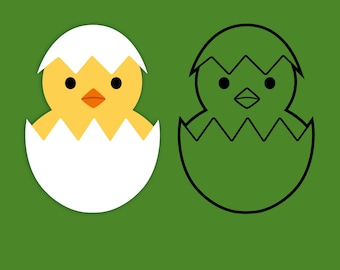 Easter Chick SVG: Baby Chicken Clipart, Farmhouse Animal Vector (Digital Download)