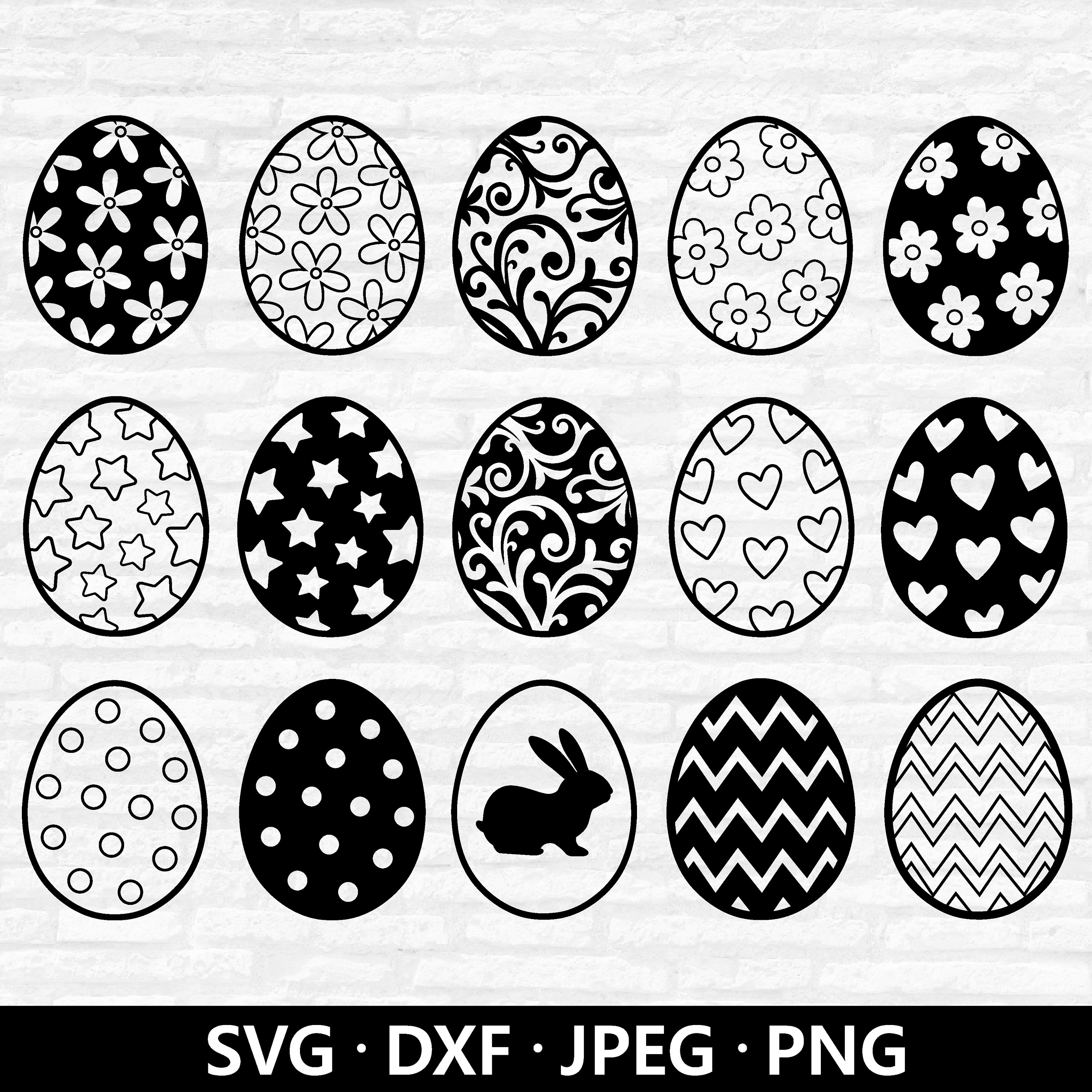 Floral Easter Egg SVG Bundle: Vector Cut Files (digital Download) - Etsy