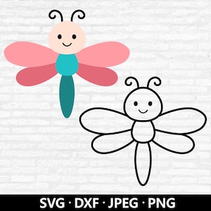 Dragonfly SVG, Dragonflies Clipart, Cute Bugs cutting file, Insect PNG, Dragonfly Outline, Layered Dragonfly cut files Digital Download
