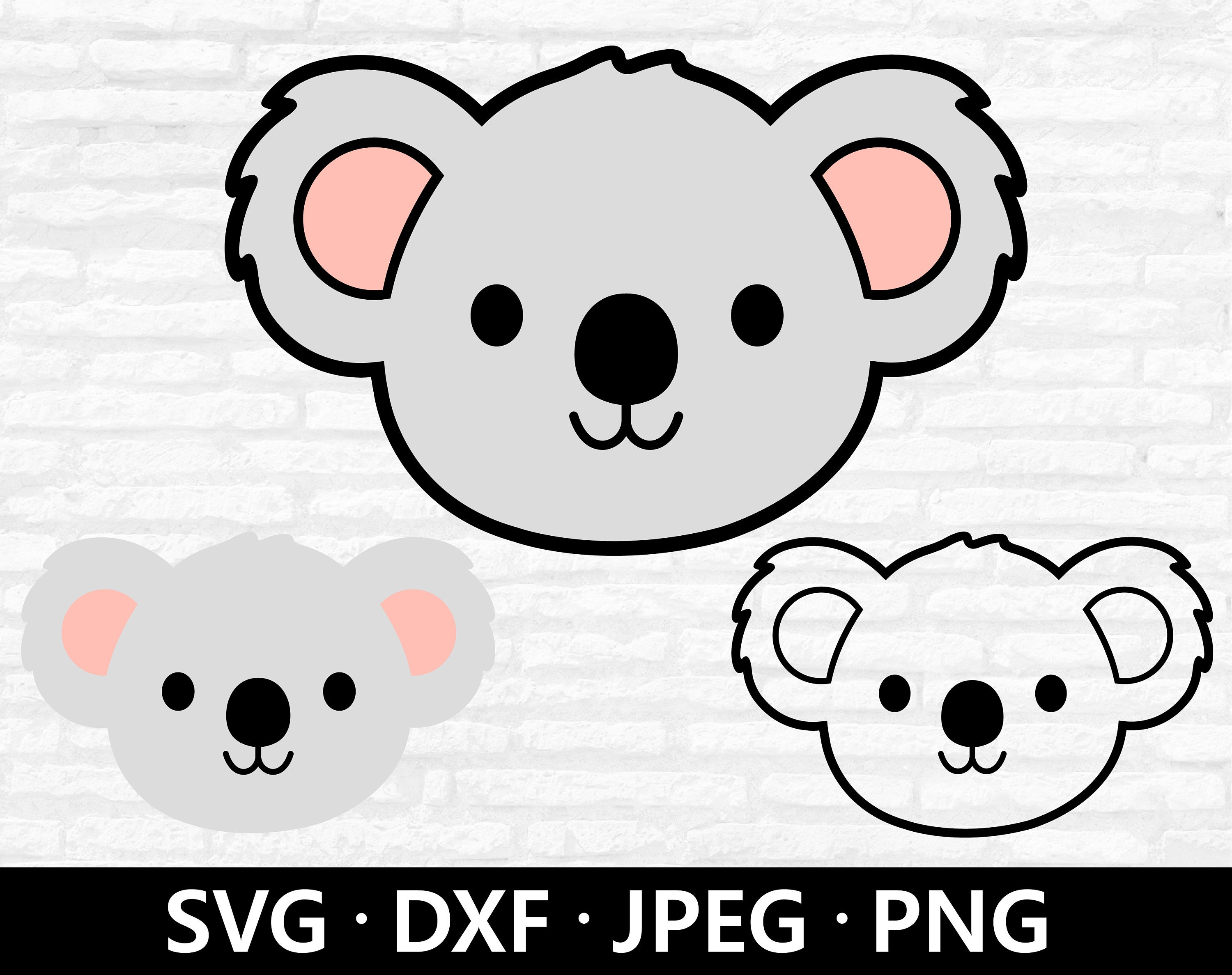 Koala Face SVG Koala Cut Files Jungle Animal Face SVG Koala Etsy Australia