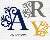 Flourish Monogram Letters SVG: Swirl Alphabet Cut Files (Digital Download)