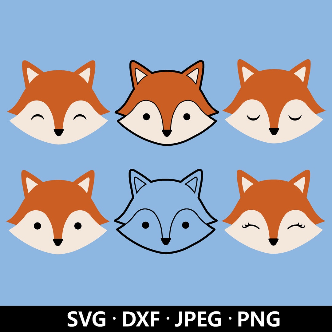 Fox Face SVG, Red Fox Clip Art, Fox SVG, Eyelashes Svg, Woodland Animal