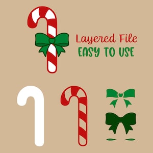 Candy Cane SVG Bundle: Christmas Clipart, Candy Layered Cut File ...