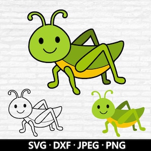 Heuschrecke SVG, niedliche Insekt SVG-Dateien, Heuschrecke Clipart, Natur Grass Bugs Schnittdateien, Heuschrecke Schneidedateien digitaler Download