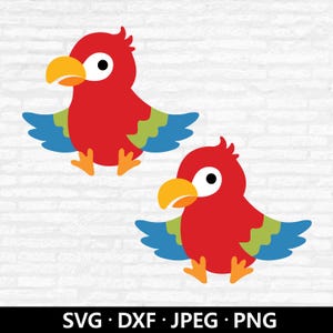 Bébé perroquet SVG, vecteur de perroquet mignon, clipart perroquets, animaux de la jungle PNG, fichier en couches oiseau, fichiers de coupe perroquet assis en téléchargement numérique